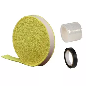 Теннисная обмотка для ручки ракетки Противоскользящая обмотка для ручки ракетки для сквоша Влагопоглощающая обмотка для ручки Ролик Полотенце для ручки ракетки для бадминтона жёлтый