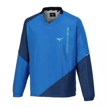 Теннисная одежда Breath Thermo Warmer Shirt Водоотталкивающая влагопоглощающая теплогенерирующая 62MEB530 Синяя [Mizuno] синий