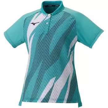 Теннисная одежда Dry Aeroflow Game Shirt Highly Ventilated Dynamotion Fit 62JA2201 Turquoise x White M [Mizuno] Женская