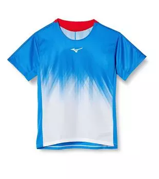 Теннисная одежда Dry Aeroflow Game Shirt с коротким рукавом, воздухопроницаемая, впитывающая пот, быстросохнущая, японская ассоциация бадминтона 62JA1001, французский синий, размер M французские синий