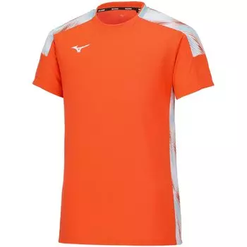 Теннисная одежда Dry Aeroflow Game Shirt с коротким рукавом, с высокой вентиляцией, легкая в движении 62JAA001 Soleil Orange M [Mizuno]