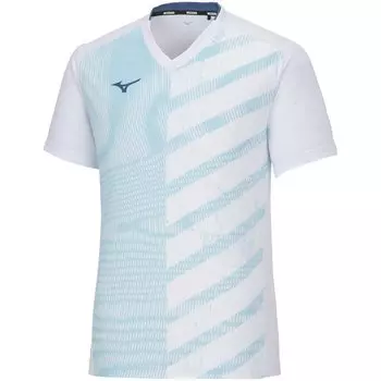 Теннисная одежда Dry Aeroflow Game Shirt с коротким рукавом, с высокой вентиляцией, легкая в движении 62JAA032 Белый XS [Mizuno] белый