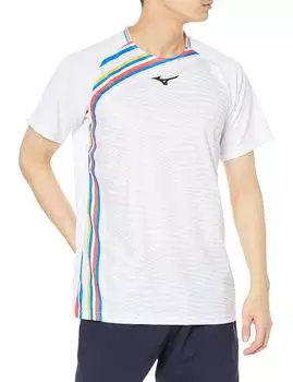 Теннисная одежда Игровая рубашка Пот Впитывающая Быстросохнущая Dynamotion Fit Бадминтон 62JA2501 Белый S [Mizuno] белый