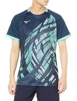 Теннисная одежда Игровая рубашка Пот Впитывающая Быстросохнущая Dynamotion Fit Бадминтон 62JA2502 Платье Темно-синее S [Mizuno]