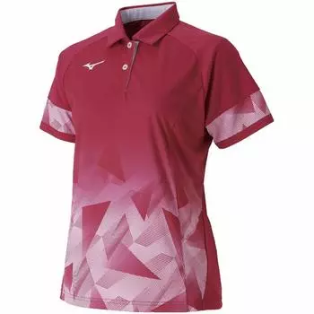 Теннисная одежда Игровая рубашка с коротким рукавом Впитывающая пот Быстросохнущая Сухая Мягкая Теннисная Бадминтонная 62JA9706 Розовая Япония S-Японский размер [Mizuno] Женская розовый