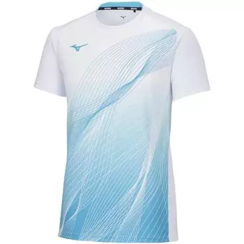 Теннисная одежда Игровая рубашка с коротким рукавом Впитывающая пот Быстросохнущая 62JAA005 Белая XS [Mizuno] белый