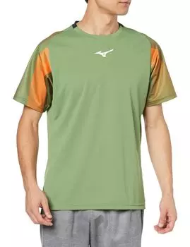 Теннисная одежда Игровая рубашка Впитывающая пот Быстросохнущая Легко двигаться Мягкая теннисная одежда 62JAA501 Caliste Green XL [Mizuno]