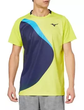 Теннисная одежда Игровая рубашка Впитывающая пот Быстросохнущая Легко двигаться Мягкая теннисная одежда 62JAA502 Volt XS [Mizuno]
