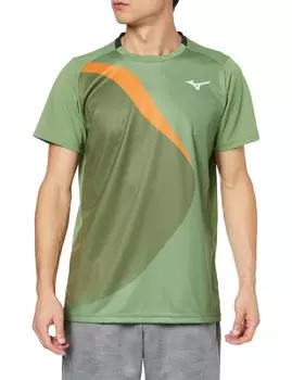 Теннисная одежда Игровая рубашка Впитывающая пот Быстросохнущая Легко двигаться Мягкая теннисная одежда 62JAA502 Caliste Green 2XL [Mizuno]