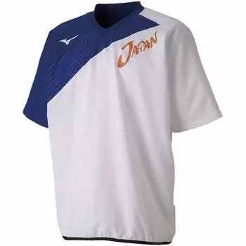 Теннисная одежда Japan Piste с длинным рукавом Standard Dynamotion Fit Sweat Absorbent Quick Dry 62JC9X01 White x Rislex Blue Japan XS to Japan size