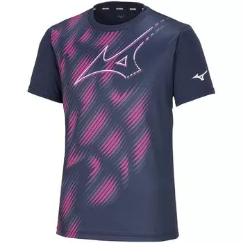 Теннисная одежда RB Тренировочная рубашка с коротким рукавом Впитывающая пот Быстросохнущая 62JAAZ11 Платье S [Mizuno] Темно-синий/Афина