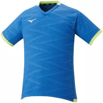 Теннисная одежда Solar Cut Game Shirt Cooling Dynamotion Fit 62JA2031 Sonic Blue x Neolim x White S [Mizuno]