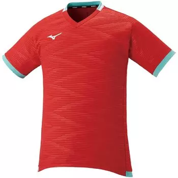 Теннисная одежда Solar Cut Game Shirt Cooling Dynamotion Fit 62JA2031 Красный x Бирюзовый x Белый XS [Mizuno]