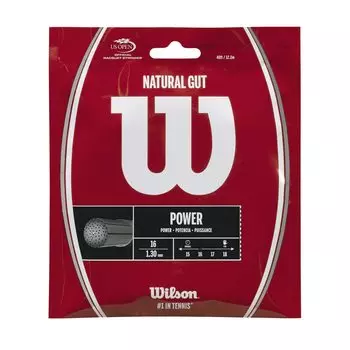 Теннисная струна Wilson Gut Single Tensile Kei Nishikori Use NATURAL GUT 16 Gut Natural WRZ999800 (Натуральный 16) 1,30 мм жёлтый