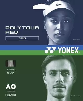 Теннисная струна YONEX для тенниса, жесткая, Polytourev 120 Gut High Rotation Spin, белая PTGR120 (011)