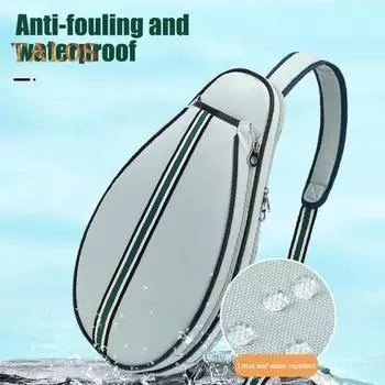 Теннисная сумка Большая вместимость Теннисный рюкзак с лямкой через плечо Водонепроницаемая сумка для ракеток через плечо для тенниса, бадминтона, пиклбола светло-синий