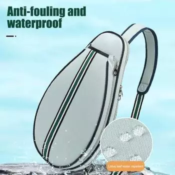 Теннисная сумка Большая вместимость Теннисный рюкзак с лямкой через плечо Водонепроницаемая сумка для ракеток через плечо светло-синий