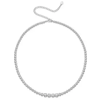 Теннисное ожерелье из муассанита для женщин, стерлинговое серебро S925, золото 1,2 карата, бриллиантовая цепочка, ожерелья, ювелирные изделия для свадебной вечеринки 41-50cm
