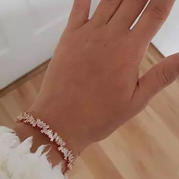 Теннисные браслеты для женщин, сверкающий циркон, ювелирные изделия, цвет розового золота, подарок друзьям ручной работы, милые ювелирные изделия, оптовая продажа