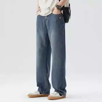 Теннисные джинсы Весенние и летние Свободные Прямые Зауженные джинсы 28