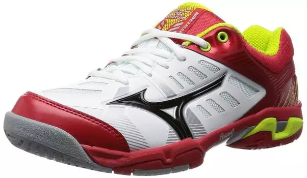 Теннисные туфли Wave Exceed SS AC Белый x Черный x Красный 230 [Mizuno] [Мужские] (23см)