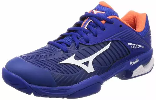 Теннисные туфли Wave Exceed Tour 3 AC см 2E [Mizuno] Синий/Белый/Оранжевый 23.0