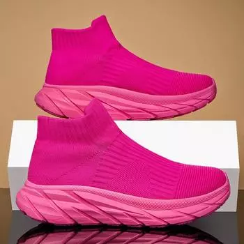 Теннисные женские носки, легкие кроссовки для женщин, дышащая повседневная обувь, легкая спортивная обувь, обувь на платформе для мужчин, прогулочная обувь 36 чёрный