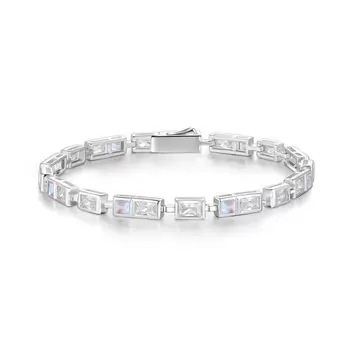 Теннисный браслет FANCIME для женщин и 2 силы для бренда мужчин, лунный камень, камень рождения, квадратный, цвета, циркония, камень, 17,4 см, амулет, подарок,