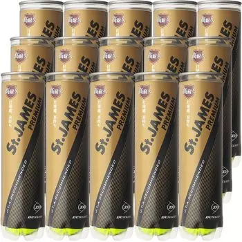 Теннисный мяч DUNLOP PREMIUM 4 мяча 1 коробка STJAMESPRMA4CS60 St.JAMES (15 банок/60 шариков)