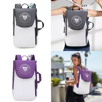 Теннисный рюкзак для спорта на открытом воздухе Сумка для теннисных ракеток Портативная сумка для переноски ракеток Сумка для бадминтона с 2 ракетками для тенниса синий