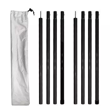 Tenplay Диаметр 25 мм МАКС 240 см Тент Стойка для навеса Стойка 4 соединенных регулируемых телескопических Набор из 2 дополнительных стоек для брезента Регулируемая стойка Легко собирается