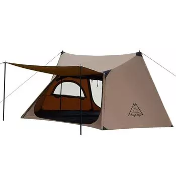 TENPLAY Shelter Person TC Cotton Pup Army Curtain Camping Living Water Pressure Resistance Легко устанавливается UV 4 В комплекте с дымоходом Включает наземный кемпинг