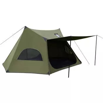TENPLAY Shelter Person TC Cotton Pup Makumaku Camping Living Water Pressure Resistance Легко устанавливается UV 4 Включает дымоход Включает наземную палатку для кемпинга,