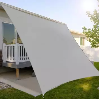 Тент 420D Оксфорд 4x4м Водонепроницаемый Тент Водоотталкивающее Полиуретановое Покрытие Двойная Прострочка Водоотталкивающий Защита от УФ-лучей Прочная Металлическая Фурнитура Балкон серый