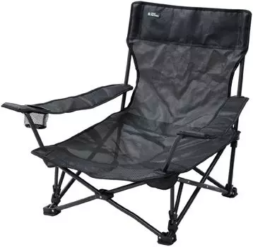 Tent Factory Low Chair Spider Series Spider Wide Low Action Chair Teslin Black Drink Holder Standard Equipment & TF-SWL807-MBK
