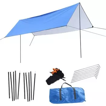 Тент солнцезащитный УФ большой чехол для переноски брезентовый тент для столбов, водонепроницаемый, кемпинговый, легкий, 4,56 м, 4,5-4,5 м, 34,5 м, 33 м тень, тень, защита, синий