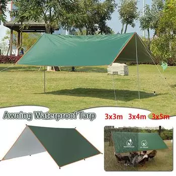 Тент Водонепроницаемая Брезентовая Палатка Ультра Легкий Садовый Навес Тени Открытый Кемпинг Пляжный Тент S темно-зеленого