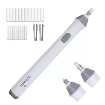 Tenwin Electric Электрическая щетка для стирания букв Включает 22 Для Офиса Музыкальный Архитектурный Батарея Белый Ластик, Ластик, Мощный, Легко, Тихий, белый