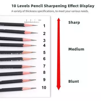 Tenwin Ручная точилка для карандашей Ручная точилка для карандашей Регулируемая резкость для карандашей 6,5-8 мм чёрный
