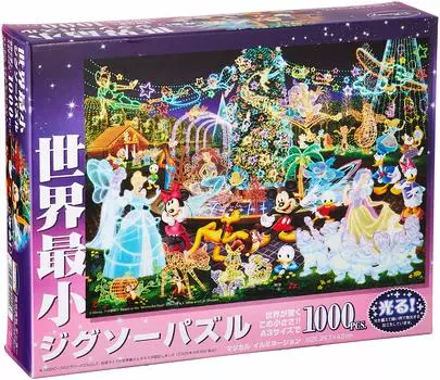 Tenyo 1000 Pieces Smallest Piece Glowing Piece Jigsaw Puzzle Disney Magical Illumination x Comes with glue and spatula Service card included World s