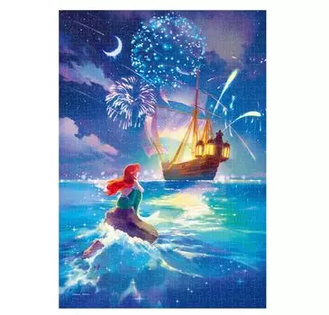 Tenyo 500 Piece Jigsaw Puzzle Sea Lively Gyutto Series (Ariel) [Stained Art] (25x36cm)