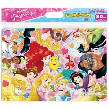 Tenyo Child Puzzle Disney Disney Princess Princess Friends 80 Piece Puzzle for Children Antibacterial Coat Comes with Cleaning Cover Ages DC-80-130 5+