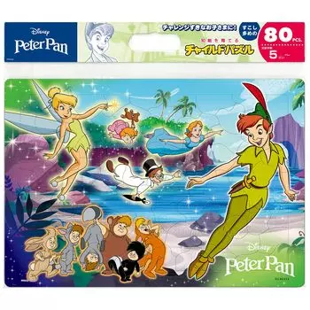 Tenyo Child Puzzle Disney Peter Pan and Neverland 80 Piece Puzzle for Children Antibacterial Coat Comes with Cleaning Cover Ages 5 and Up DC-80-214