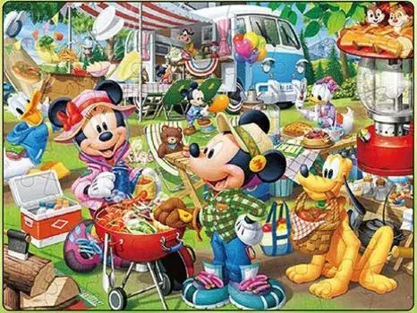Tenyo Детский пазл Disney Auto Camping из 63 предметов, 3D Magic Jigsaw Puzzle Series, антибактериальное покрытие, поставляется с чистящим чехлом, ролевые игры