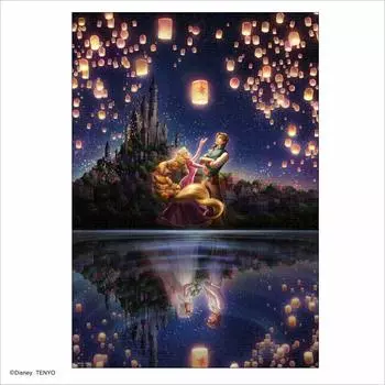 Tenyo in 1000 Piece Glowing Piece Jigsaw Puzzle Disney Rapunzel on the Tower The Future Reflected on the Lake Comes with Spatula Service Card Included