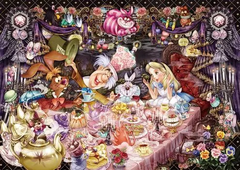 Tenyo in 1000 Pieces Самый маленький пазл Disney Alice in Wonderland Tea Party of an Unwaking Dream x В комплекте клей и лопаточка Сервисная карточка