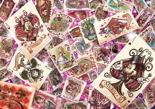 Tenyo in 1000 Pieces Smallest Piece Jigsaw Puzzle Disney All Star Trump World x Comes with glue and spatula Service card included [Made Japan] World s