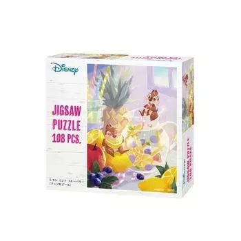 Tenyo in 108 Piece Jigsaw Puzzle Disney Chip Dale Lemon Mint Blueberry Comes with glue and spatula Service card included [Made Japan] & (18.2x25.7cm)