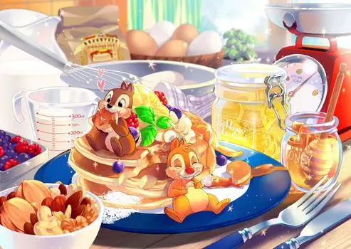 Tenyo в пазле из 108 деталей Disney Chip Dale Sweet Temptation В комплект входят клей и лопатка. В комплект входит сервисная карта [Сделано в Японии] и (18,2x25,7см)