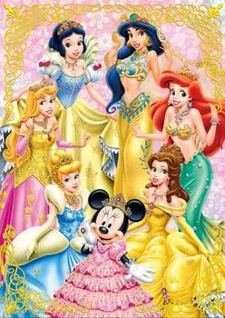 Tenyo in 108 Piece Jigsaw Puzzle Disney Gold Princess Comes with glue and spatula Service card included [Made Japan] (18.2x25.7cm) D-108-705